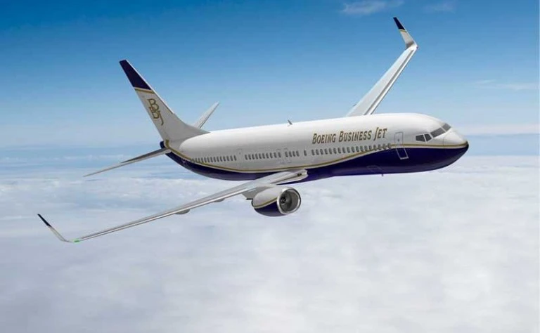 BBJ in flight
